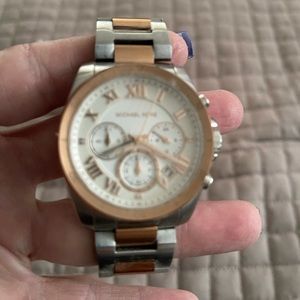 Rose gold and silver Michael kors watch